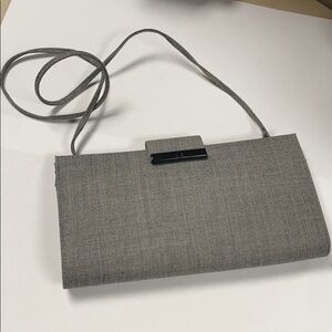 Charles Jourdan Gray Tweed Shoulder Clutch Bag
